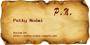 Petky Noémi névjegykártya